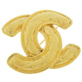 CHANEL Cocomark Brooch Matelasse Vintage Gold Plated Ladies