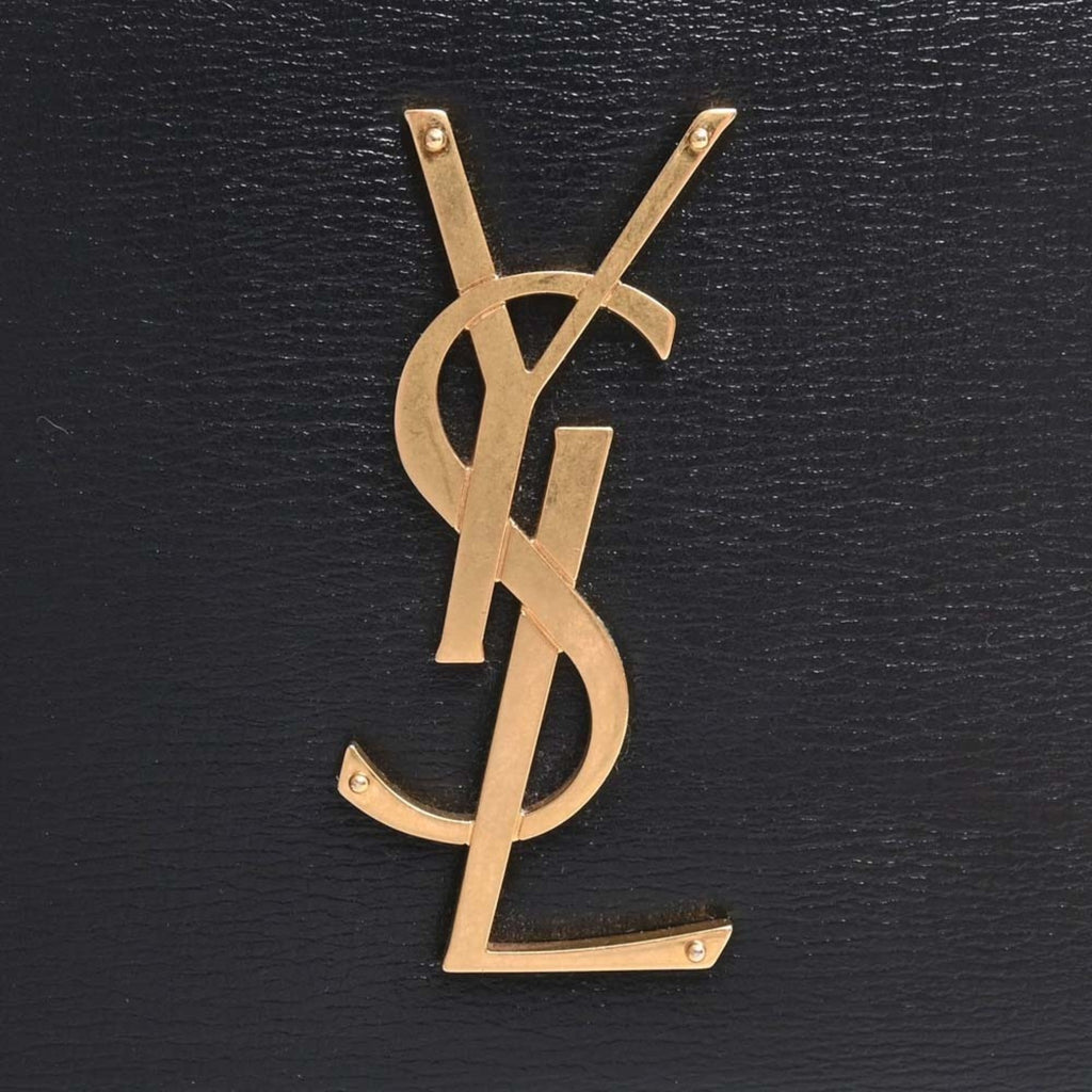 SAINT LAURENT Sunset Leather Chain Shoulder Bag 442906 Black White Ladies