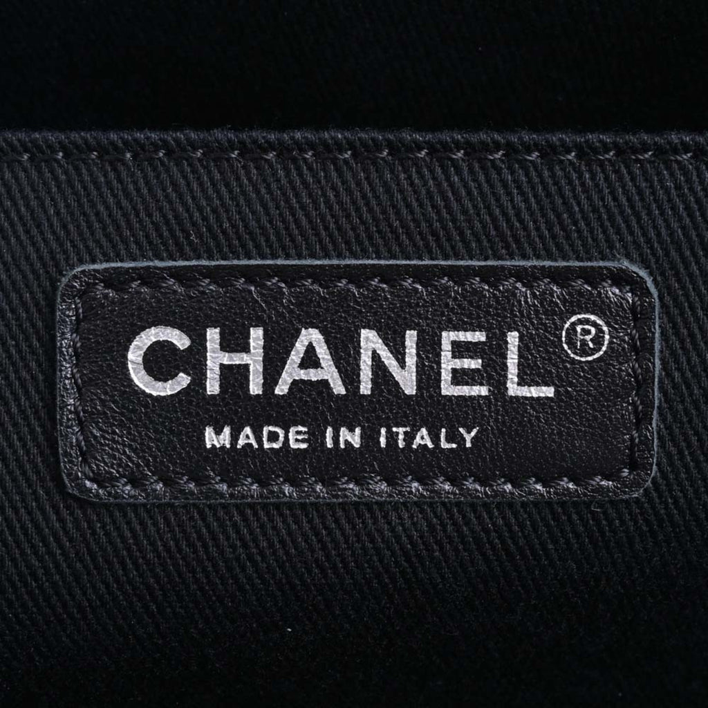 CHANEL Canvas Camellia Tote Bag Black/Gray/White Women's