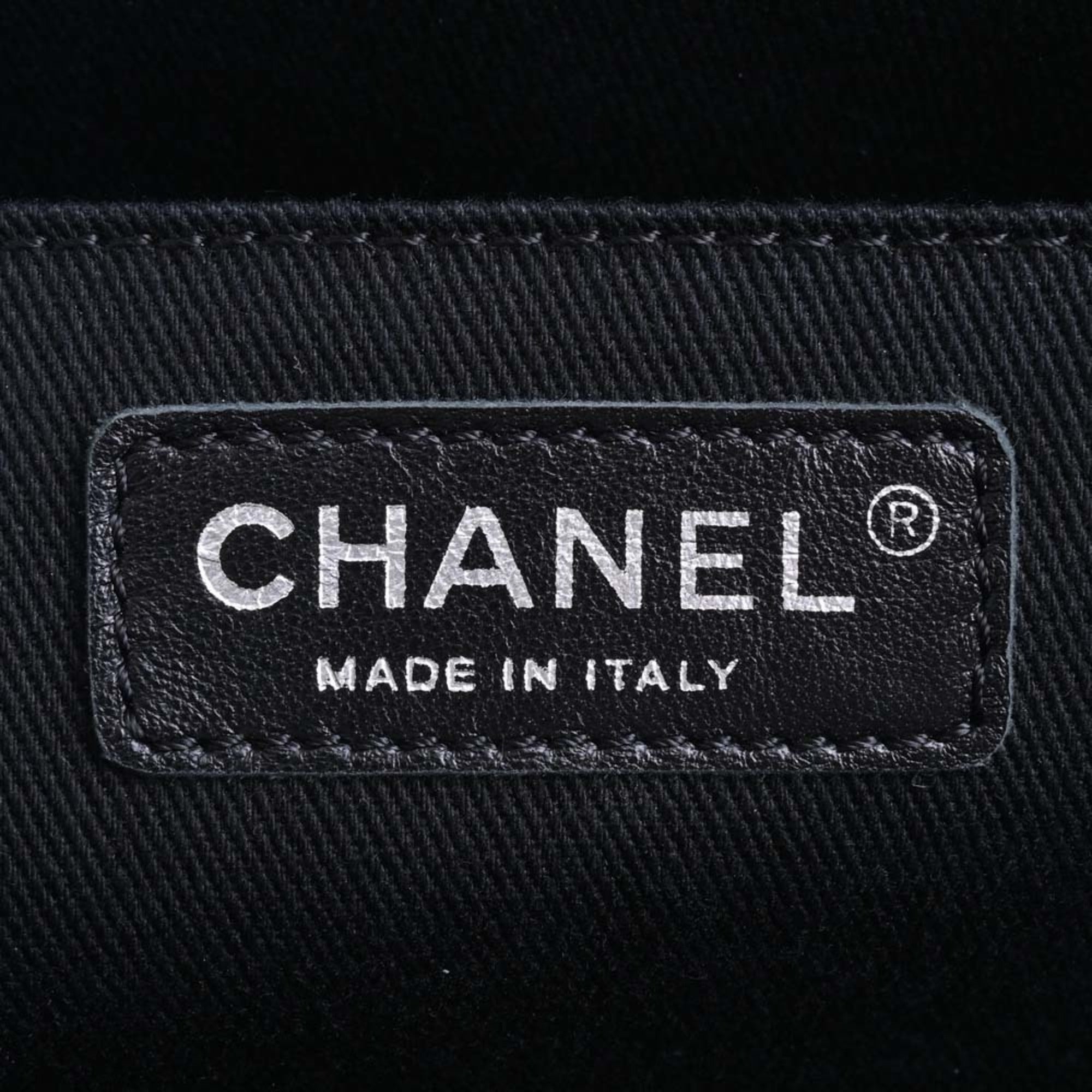 CHANEL Canvas Camellia Tote Bag Black/Gray/White Women's