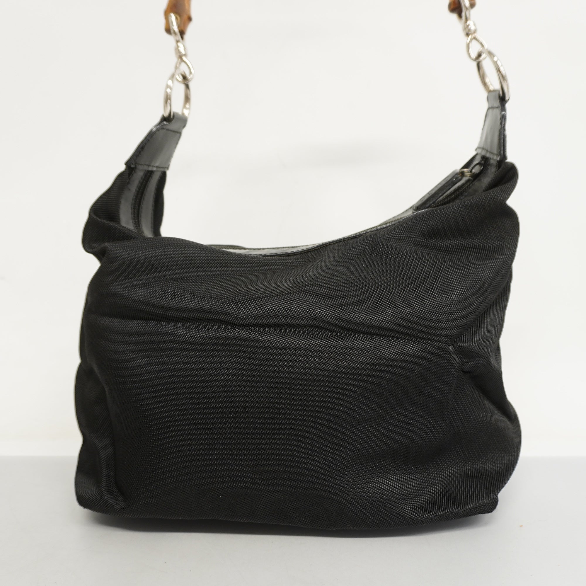 GUCCI  Bamboo Shoulder Bag 000 1998 0531 Women's Nylon Shoulder Bag Black