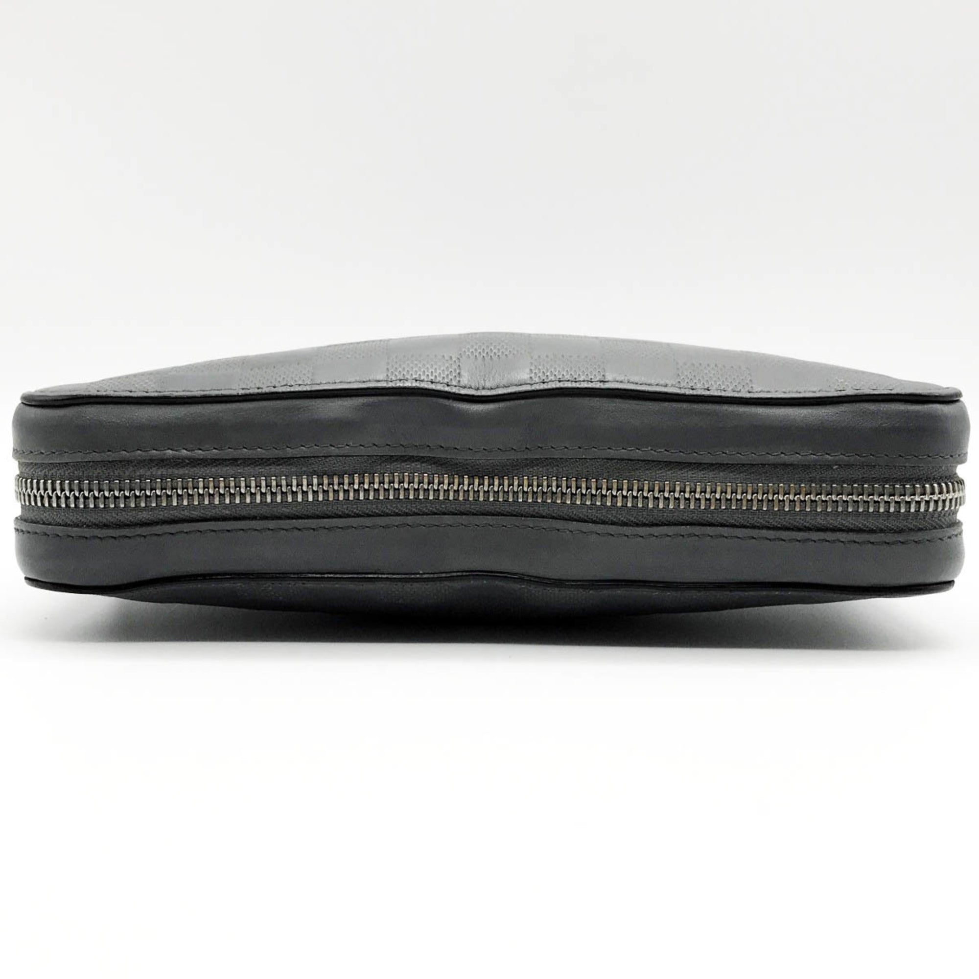 LOUIS VUITTON Zippy XL Damier Glace Long Wallet Second Bag Gray Leather Men's Fashion
