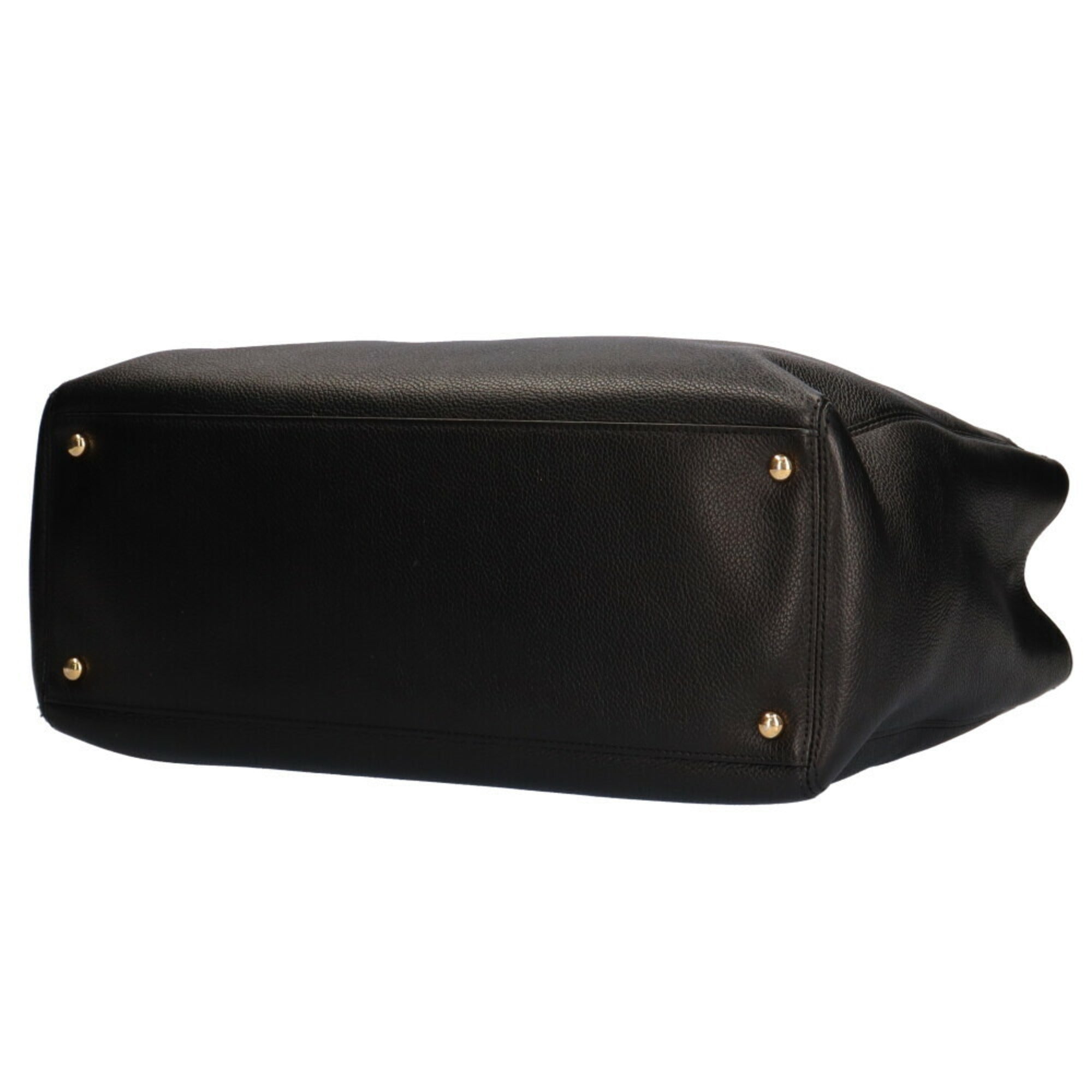 CHANEL executive shoulder bag leather black ladies