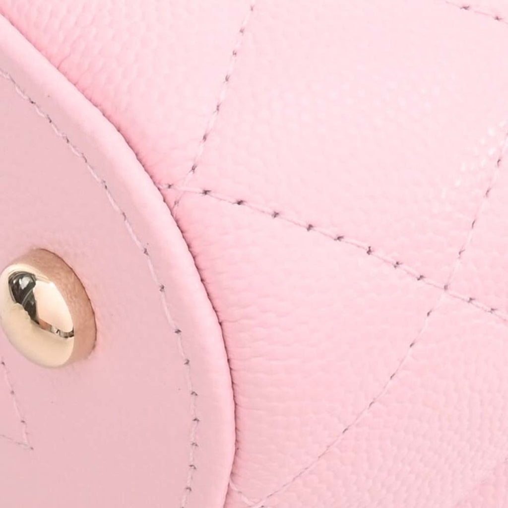 CHANEL Caviar Skin Matelasse Coco Mark Small Vanity Bag Shoulder Pink Ladies