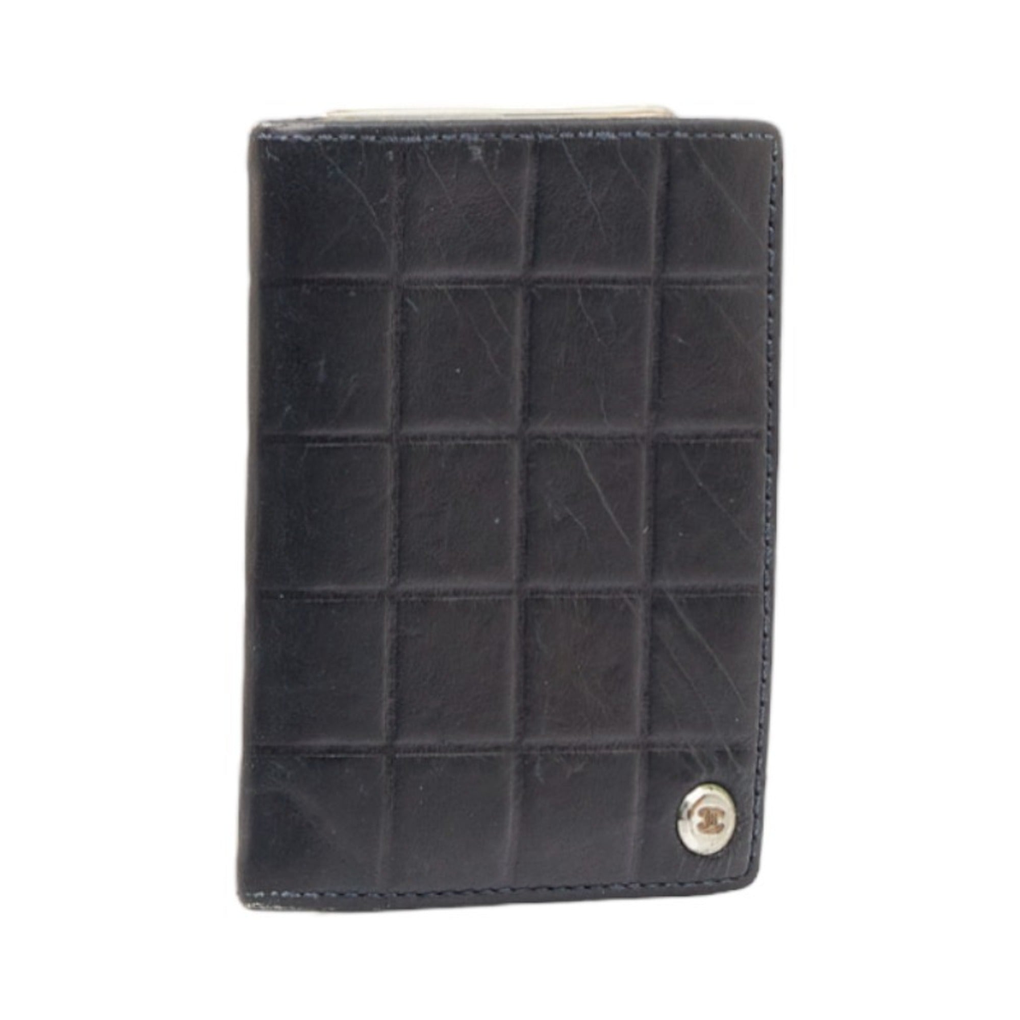 CHANEL Cocomark Business Card Holder Case Black Lambskin Ladies