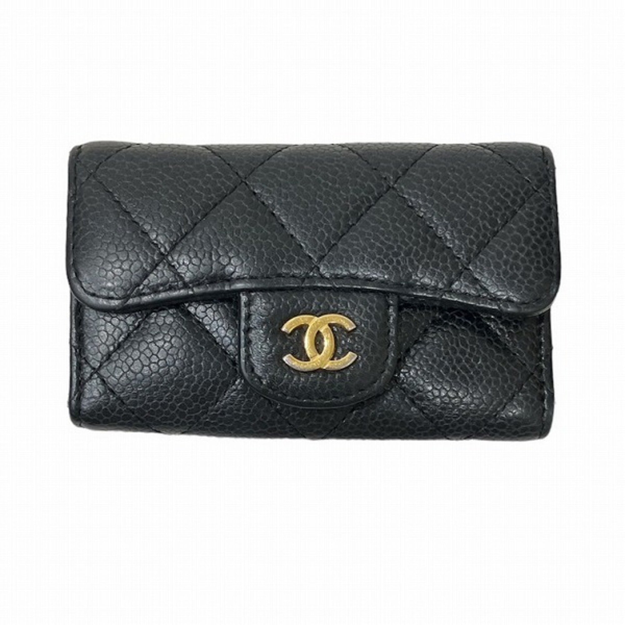 CHANEL Matelasse Caviar Skin Brand Accessories Key Case Women's