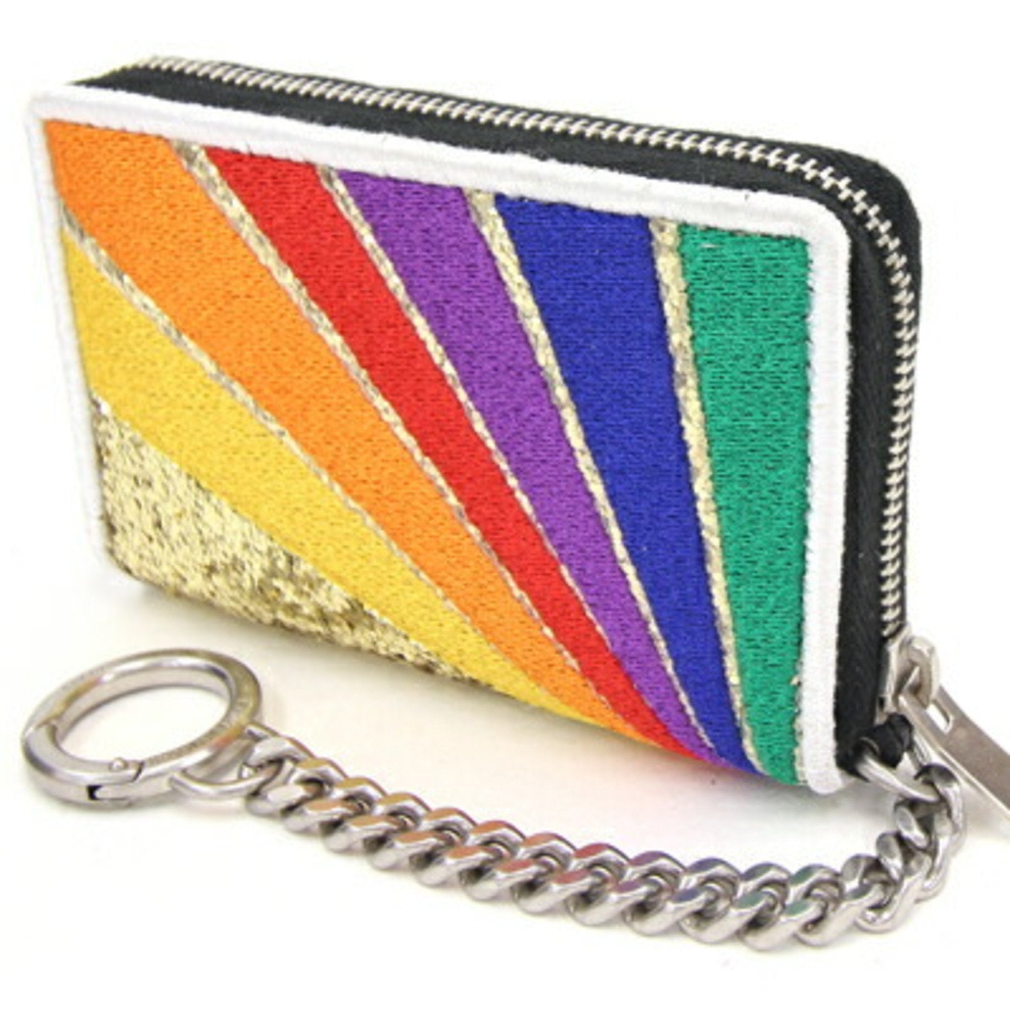 SAINT LAURENT Coin Case 456893 Multicolor Fabric Purse Accessory Women's Men's  PARIS