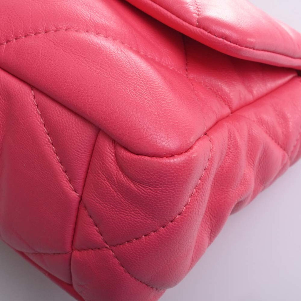 CHANEL Lambskin 19 Coco Mark Chain Shoulder Bag Pink Ladies