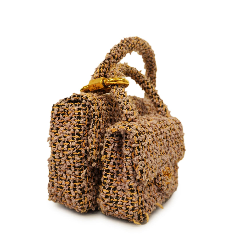 CHANELAuth  Matelasse Parent-child Bag Women's Tweed Handbag Light Purple