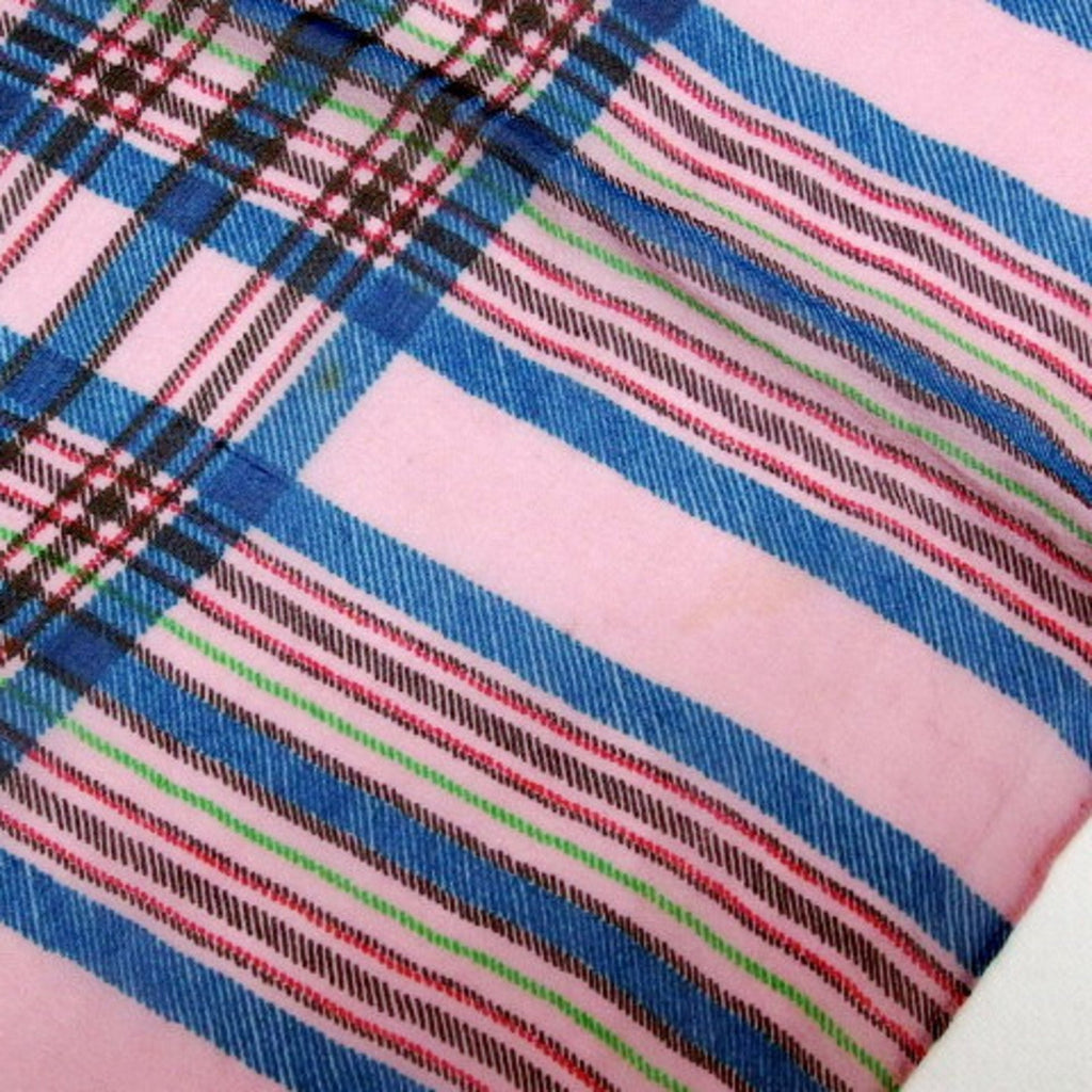 CHANEL Check Pattern Chiffon Large Stole Pink Multicolor