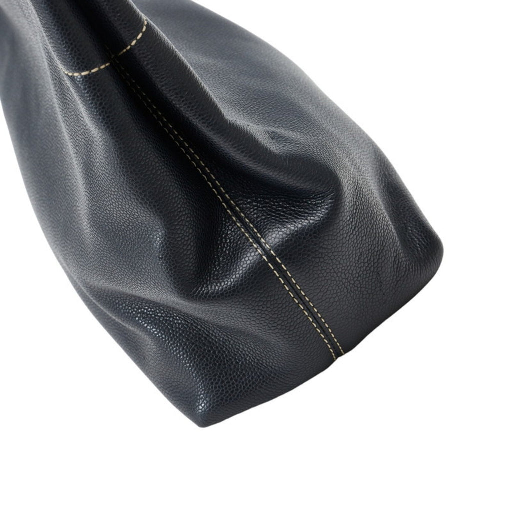 CHANEL Coco Mark Turnlock Handbag Tote Bag Black Caviar Skin Ladies