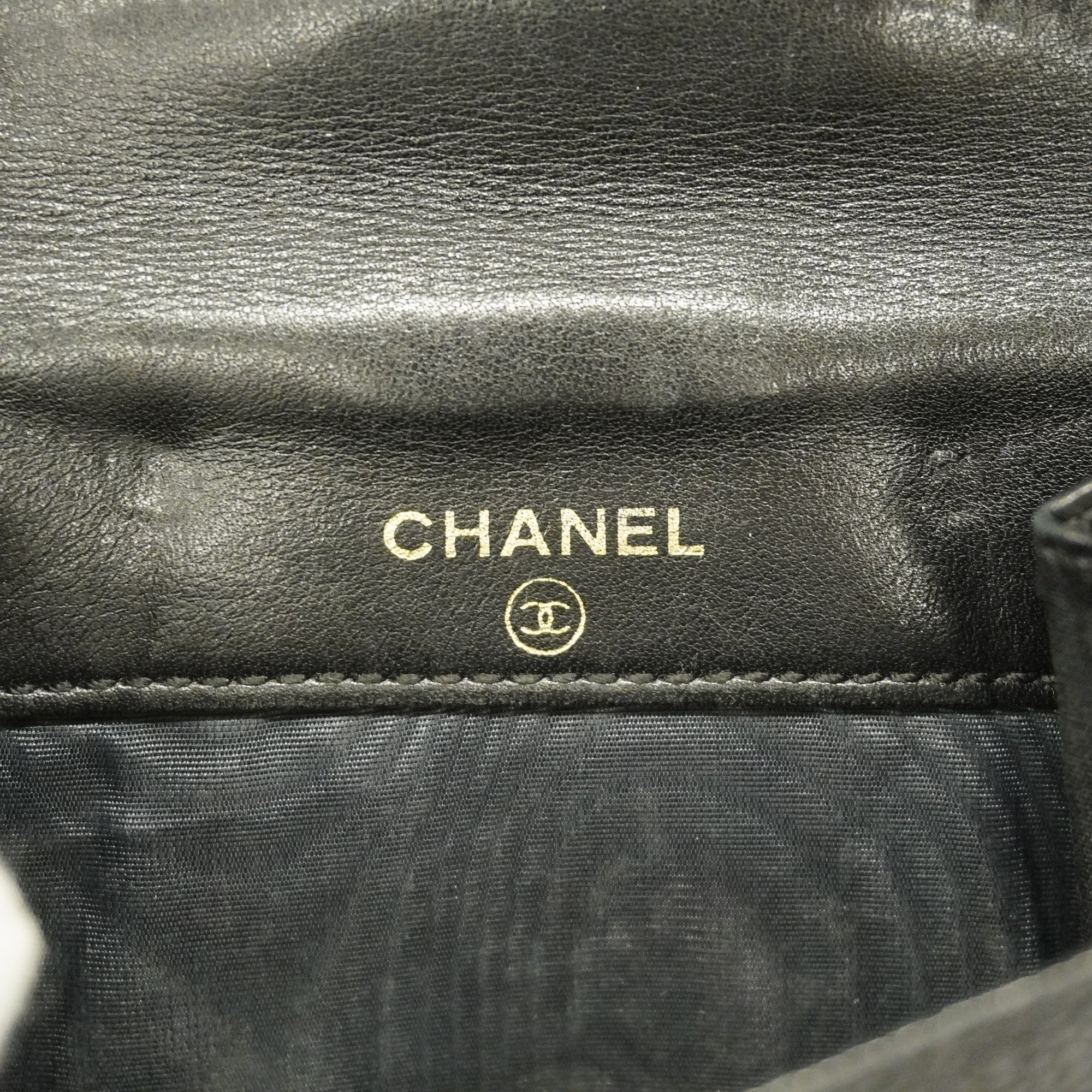 CHANELAuth  Gold Hardware Women's Caviar Leather Long Wallet [bi-fold] Black