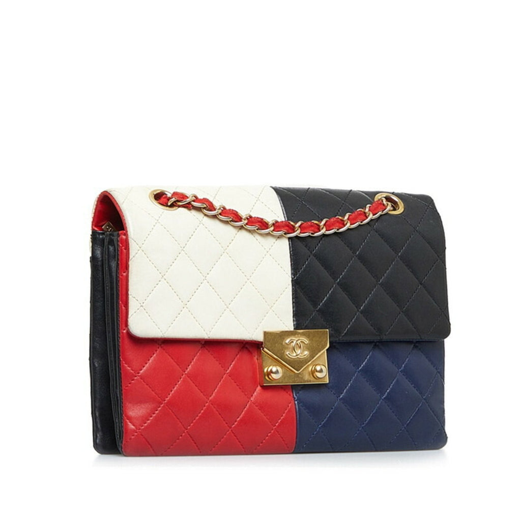 CHANEL Cruise Coco Mark Interlocking Chain Shoulder Bag 401368 Multicolor Gold Leather Ladies
