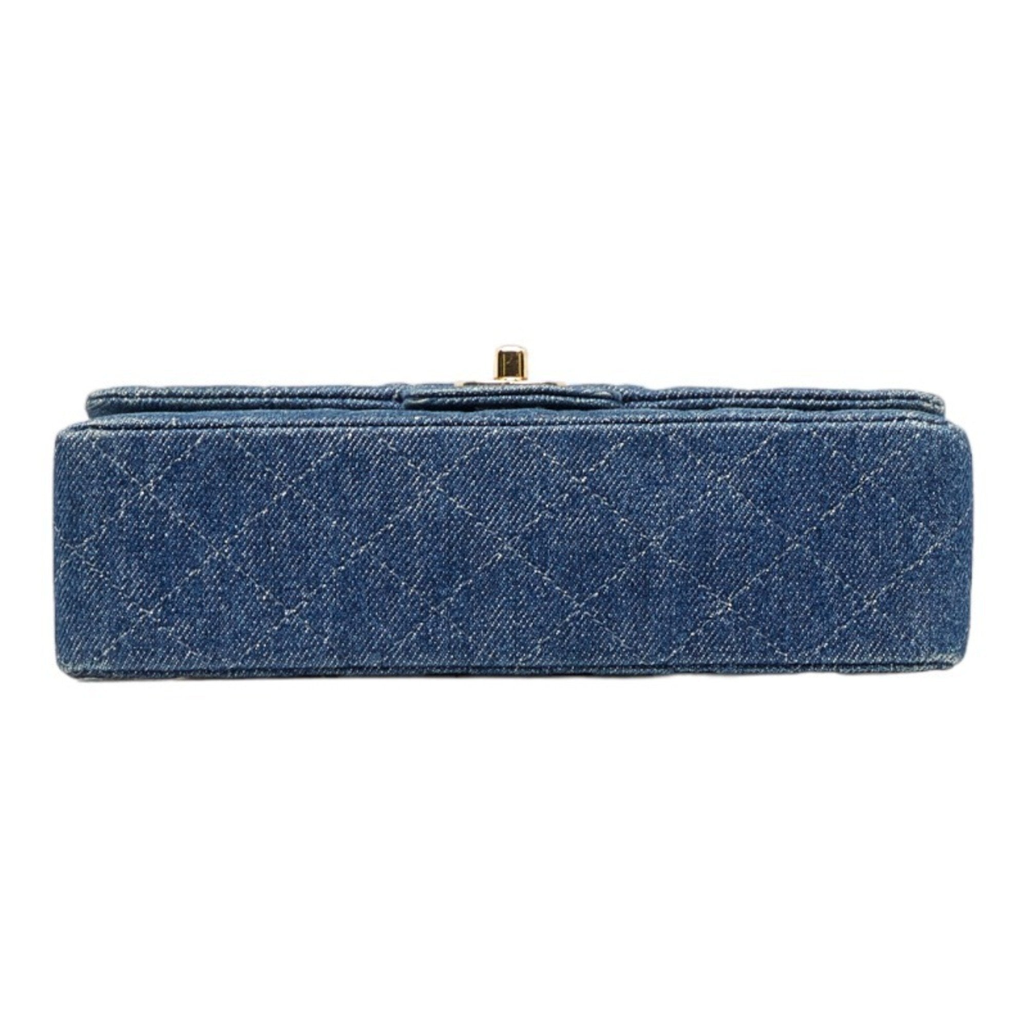 CHANEL matelasse 23 double flap chain shoulder bag blue ladies