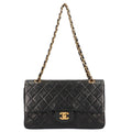 CHANEL chain matelasse shoulder bag lambskin black ladies