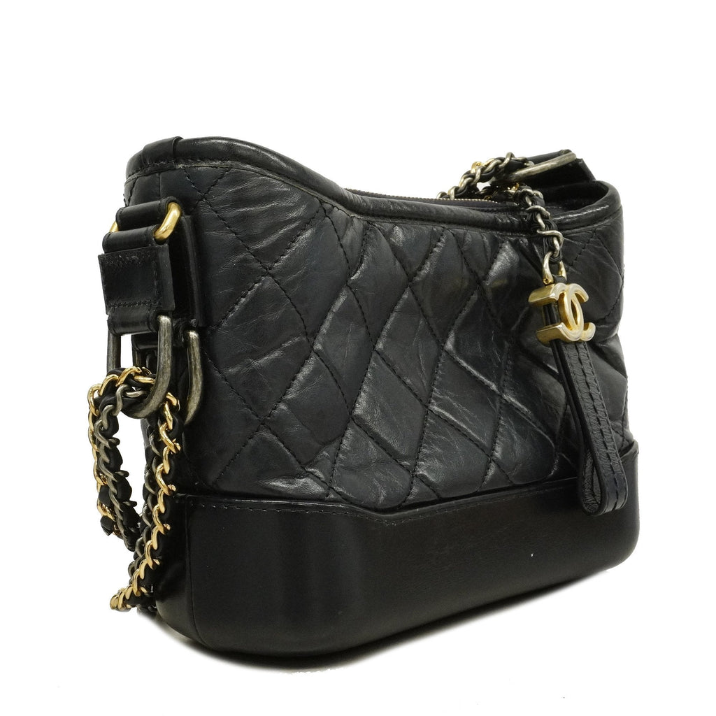 Chanel Gabriel Gabriel De Women's Leather Shoulder Bag Black