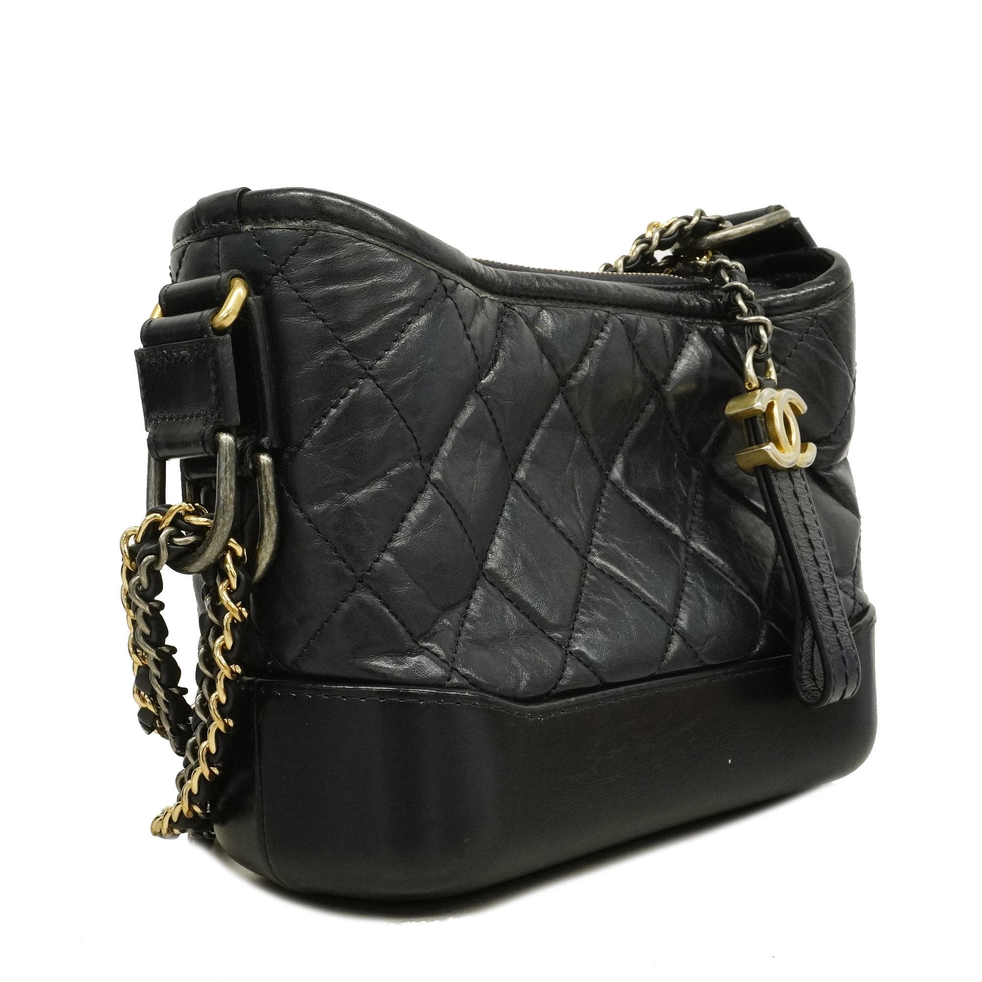 Chanel Gabriel Gabriel De Women's Leather Shoulder Bag Black