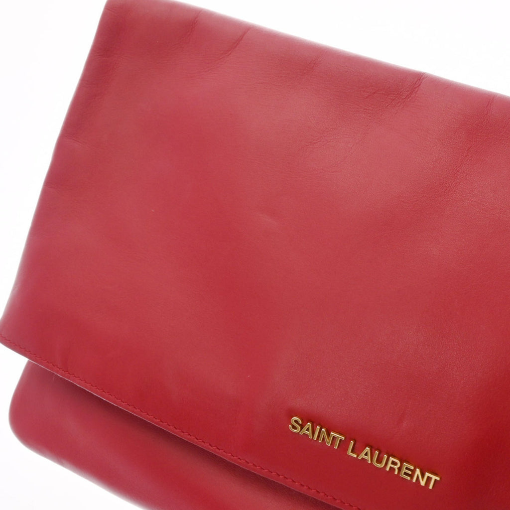 SAINT LAURENT Red 328193 Women's Calf Clutch Bag