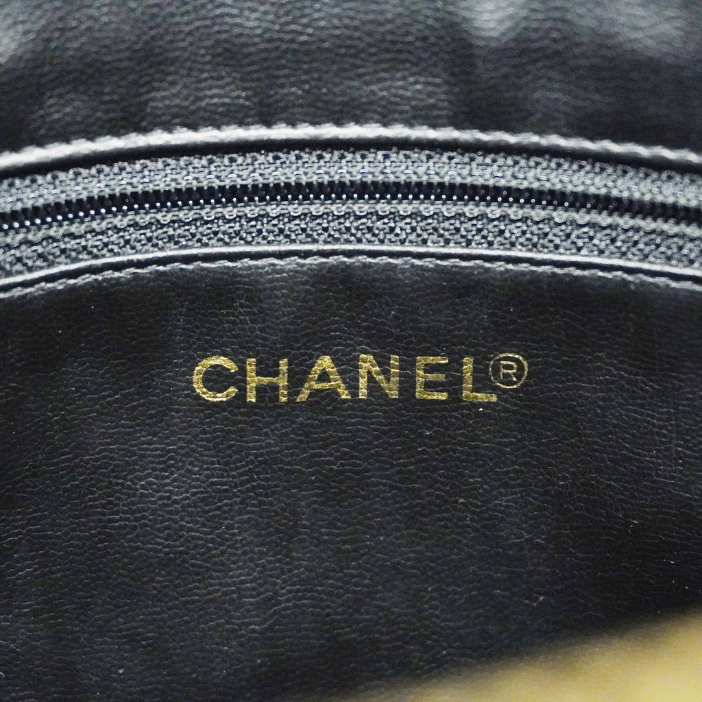 CHANELAuth  Chain Shoulder Women's Leather Shoulder Bag Black