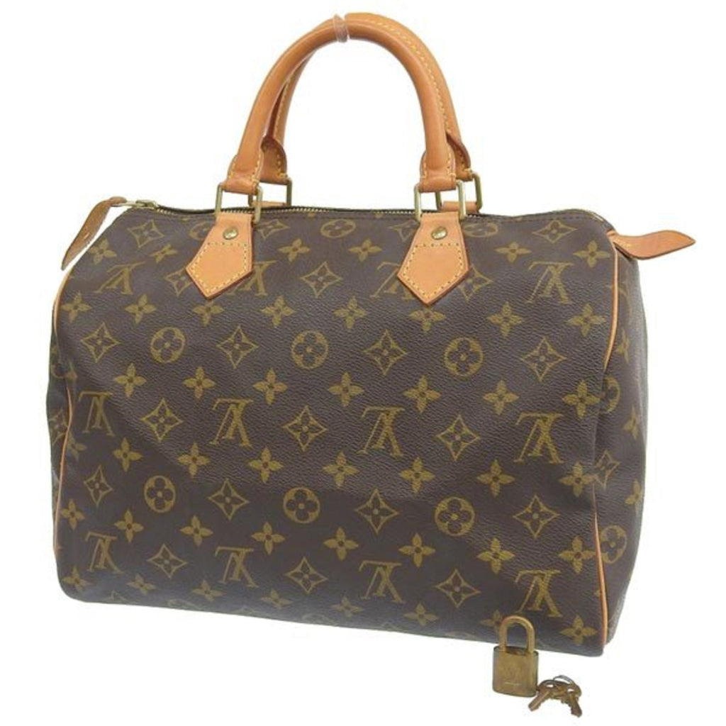 LOUIS VUITTON Monogram Speedy 30 Handbag Mini Boston Bag M41526 Brown Women's