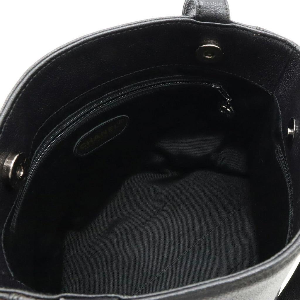 CHANEL Cocomark Tote Bag Shoulder Leather Black