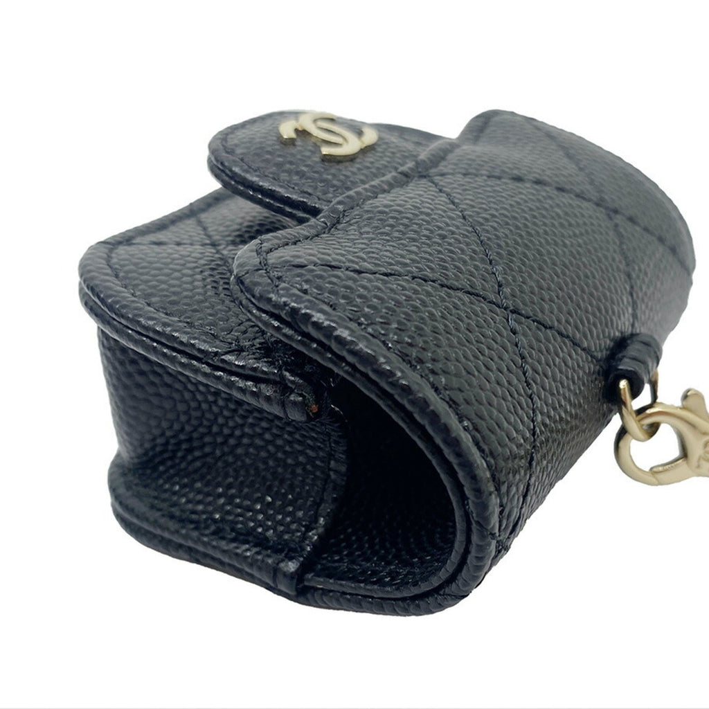 CHANEL ipods case chain shoulder caviar skin here mark black AP1739 31******