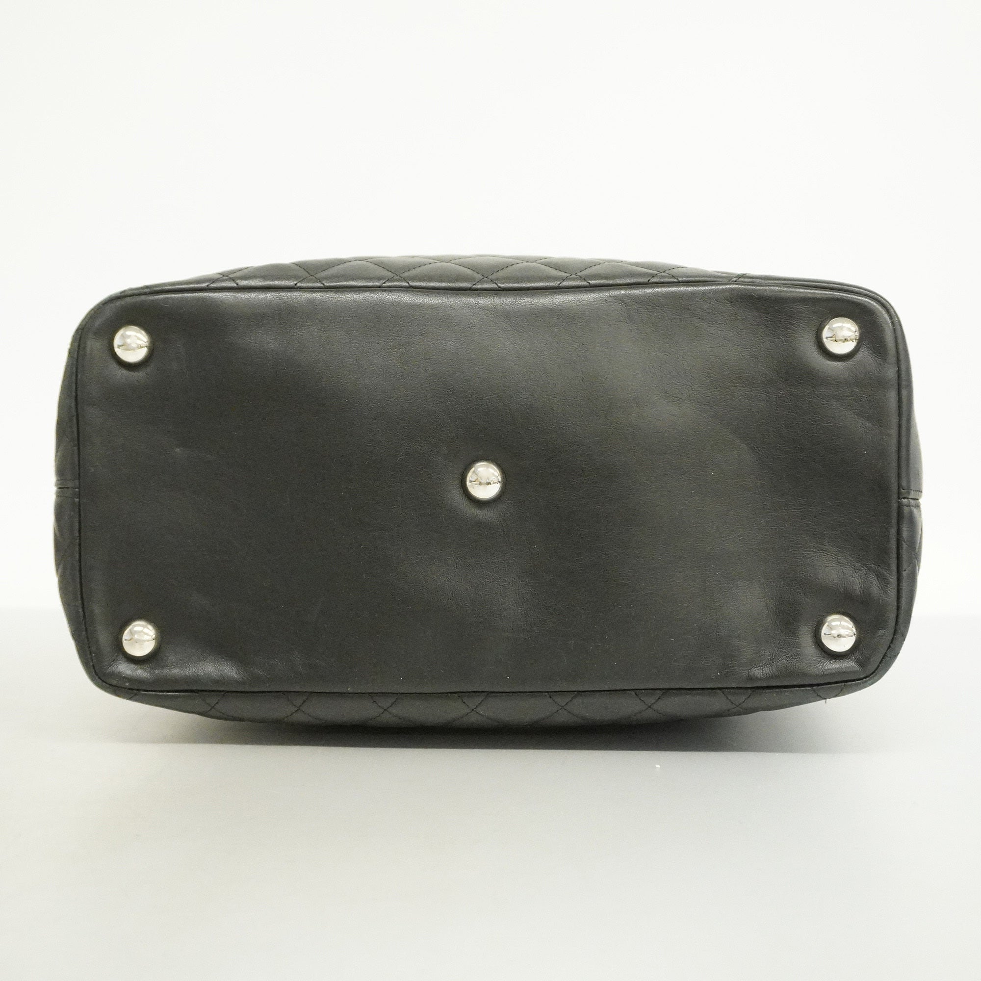 CHANELAuth  Ligne Cambon Tote Bag Women's Leather Tote Bag Black