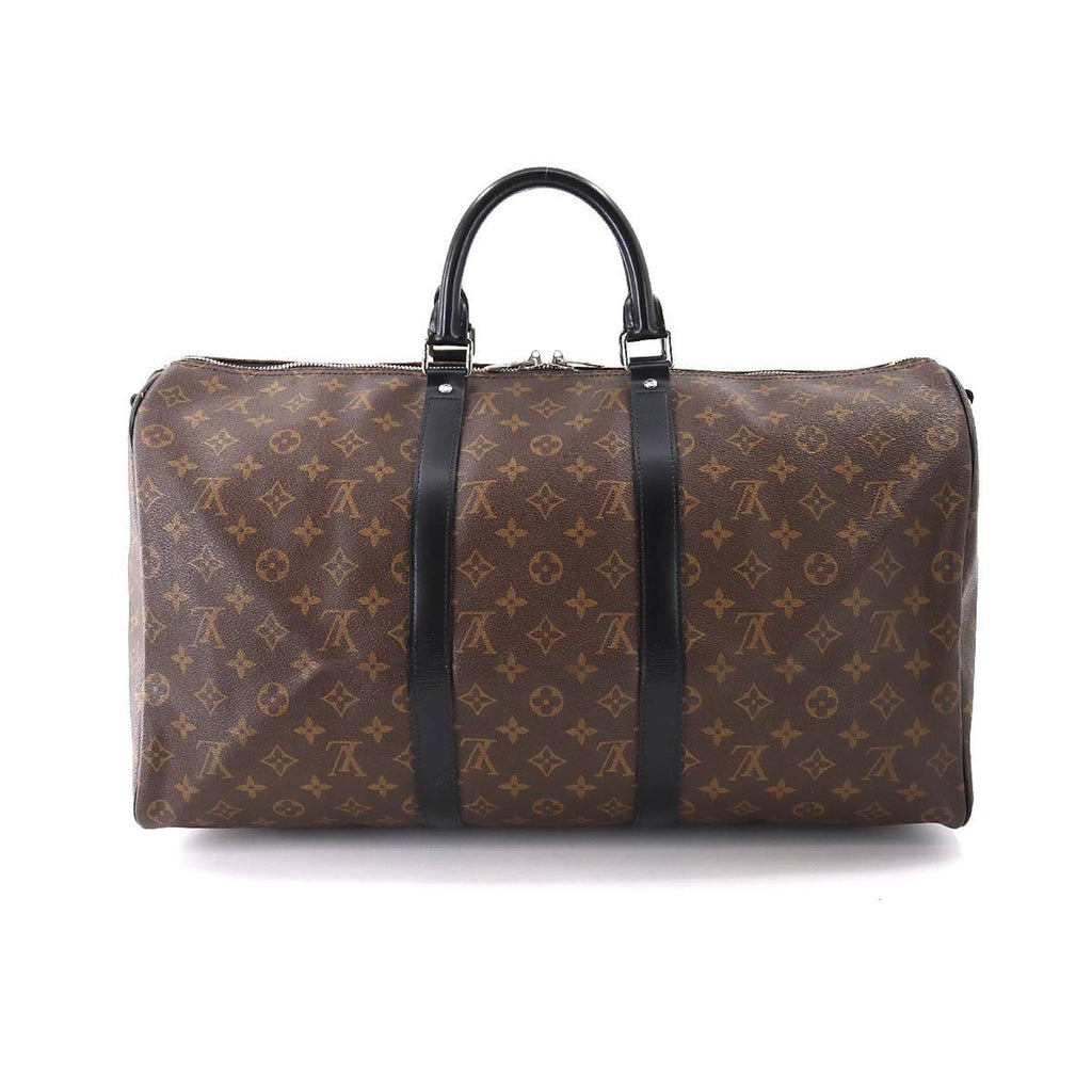 Louis Vuitton Monogram Macassar Keepall Bandouliere 50 2way Boston Shoulder Bag Brown Black