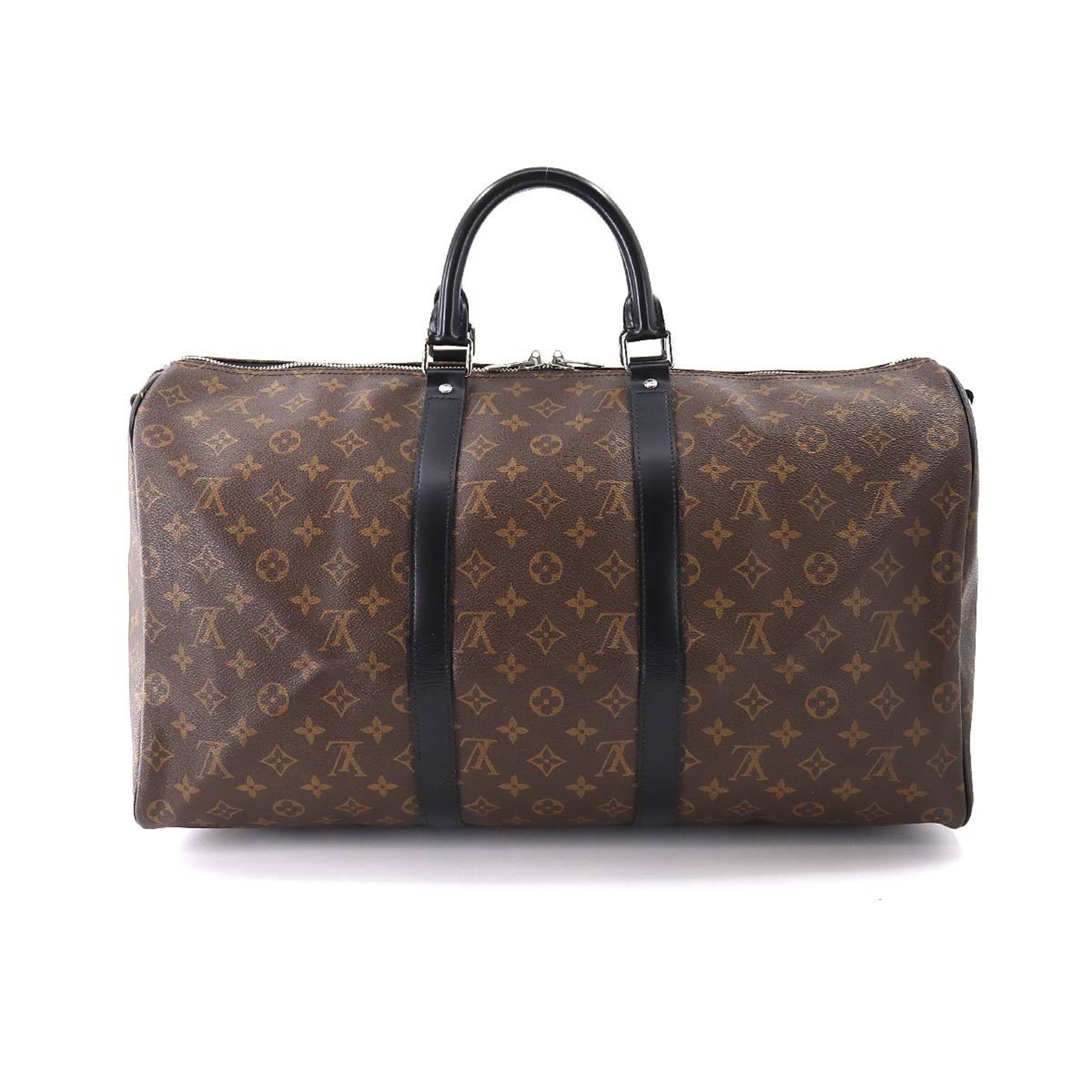 Louis Vuitton Monogram Macassar Keepall Bandouliere 50 2way Boston Shoulder Bag Brown Black