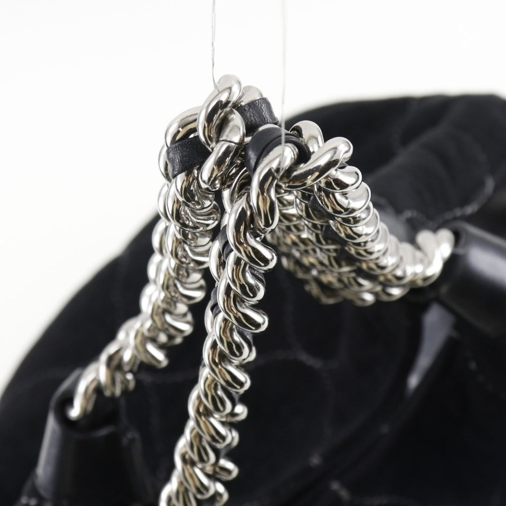 CHANEL Coco Mark Handbag 2WAY Shoulder A40394 Mouton Black/Silver Hardware Women's