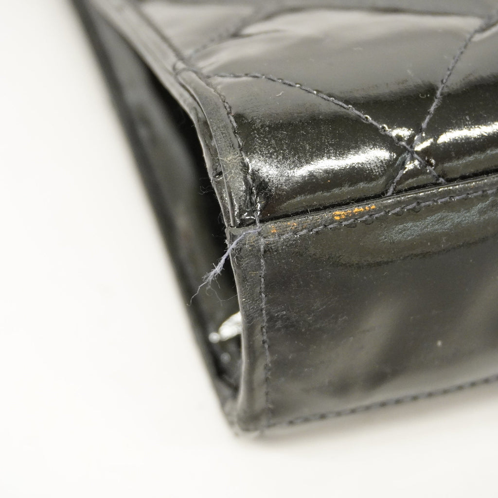 CHANELAuth  Matelasse Business Bag Women's Patent Leather Briefcase Black