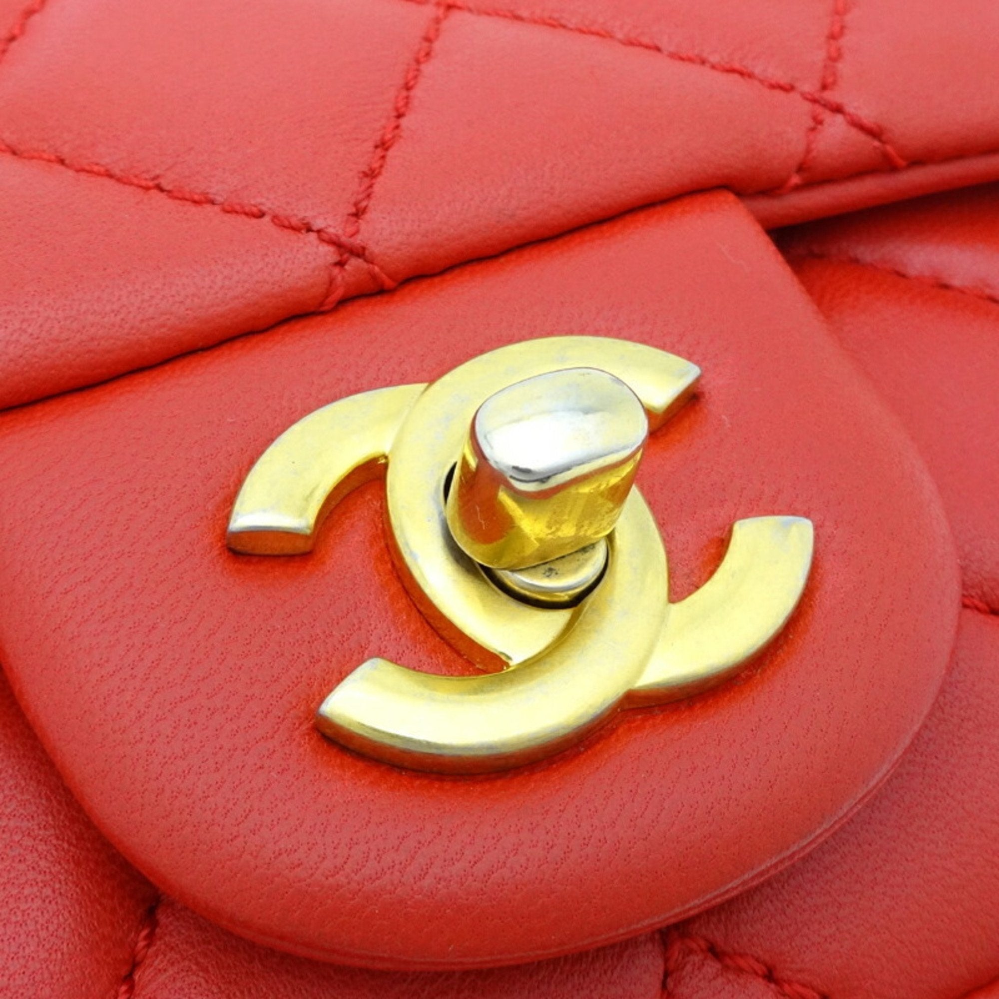 CHANEL Matelasse 23 Chain Shoulder Women's Bag Lambskin Red