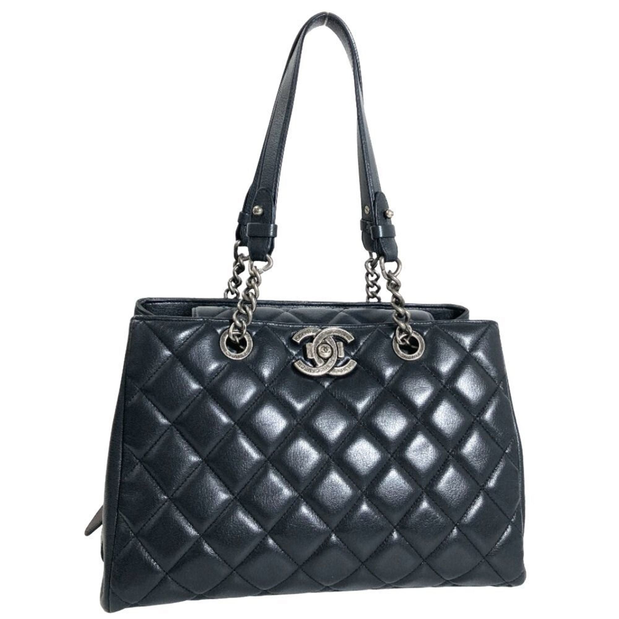 CHANEL Shoulder Bag Boy  Chain Calf Leather Black Women's