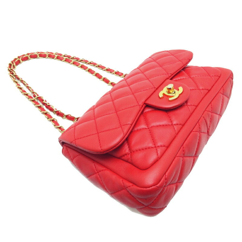 CHANEL Matelasse 23 Chain Shoulder Women's Bag Lambskin Red
