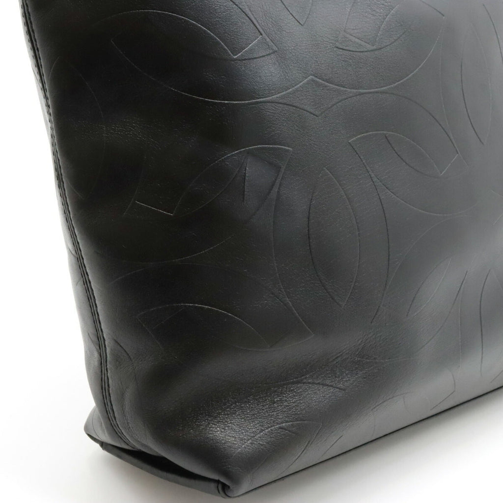 CHANEL Cocomark Tote Bag Shoulder Leather Black