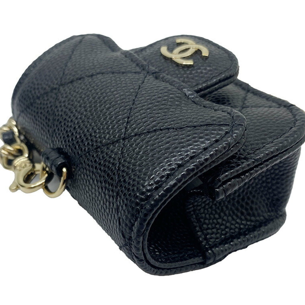 CHANEL ipods case chain shoulder caviar skin here mark black AP1739 31******
