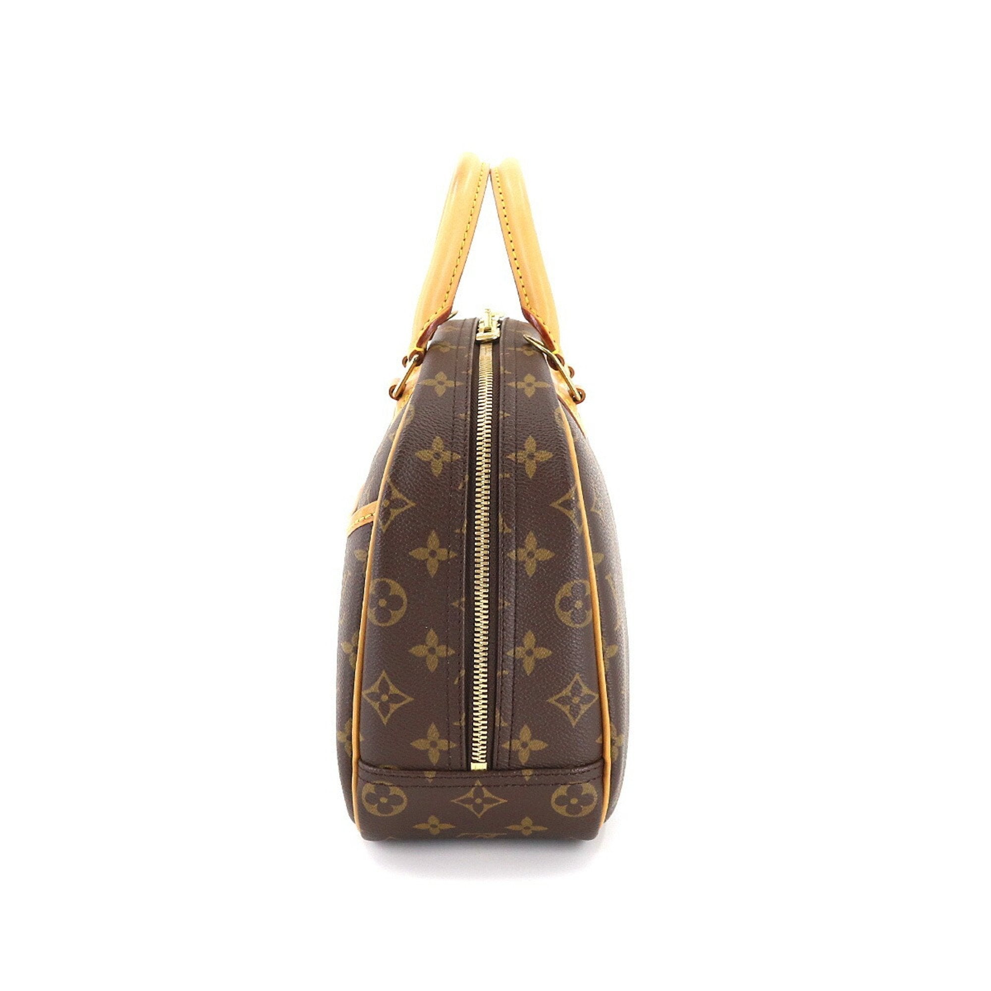 Louis Vuitton Monogram Trouville Hand Bag Brown M42228 Gold Hardware