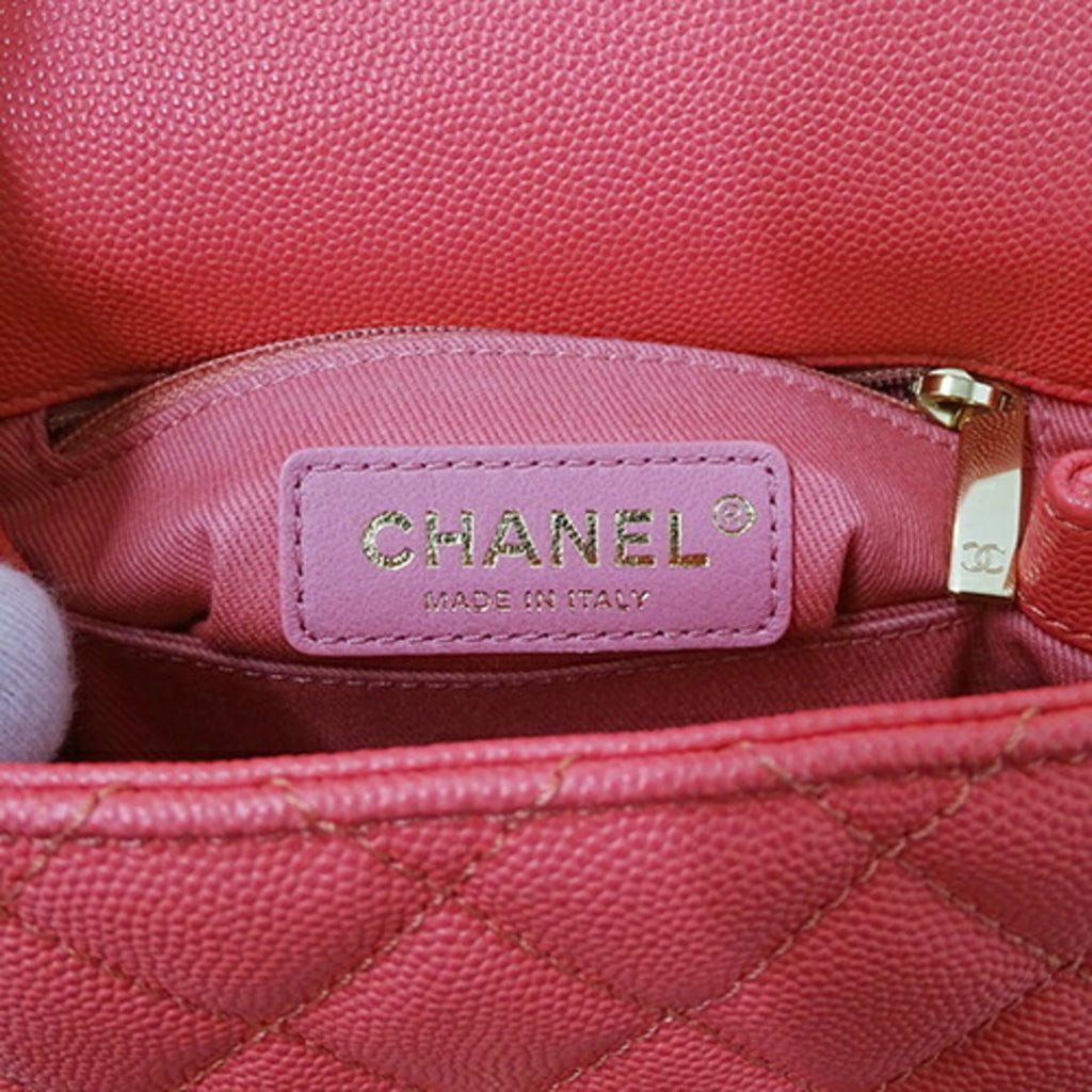 CHANEL Bag Matelasse Women's Handbag Shoulder 2way Caviar Skin Pink Crossbody