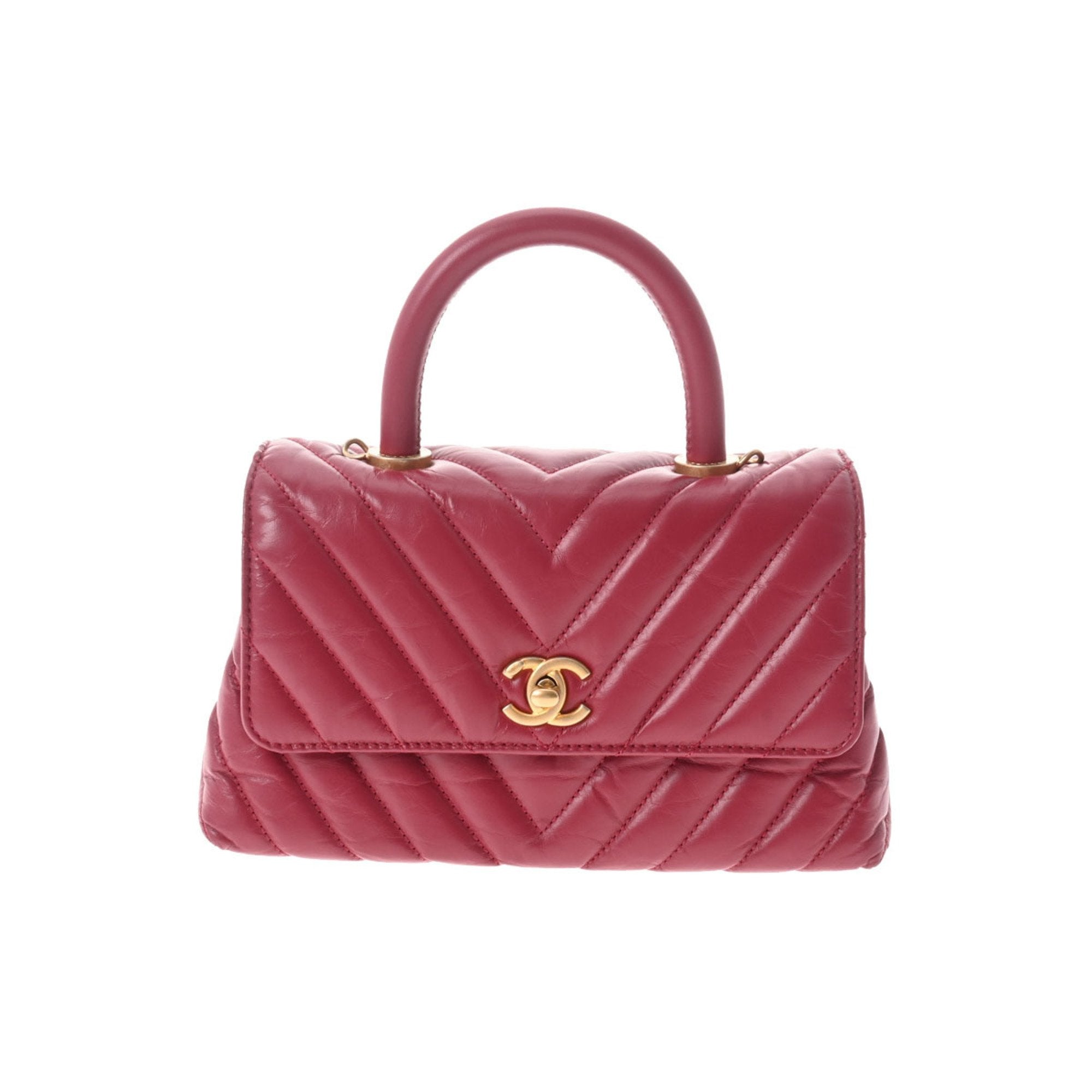 CHANEL V Stitch XS Bordeaux A92990 Ladies Calf Bag