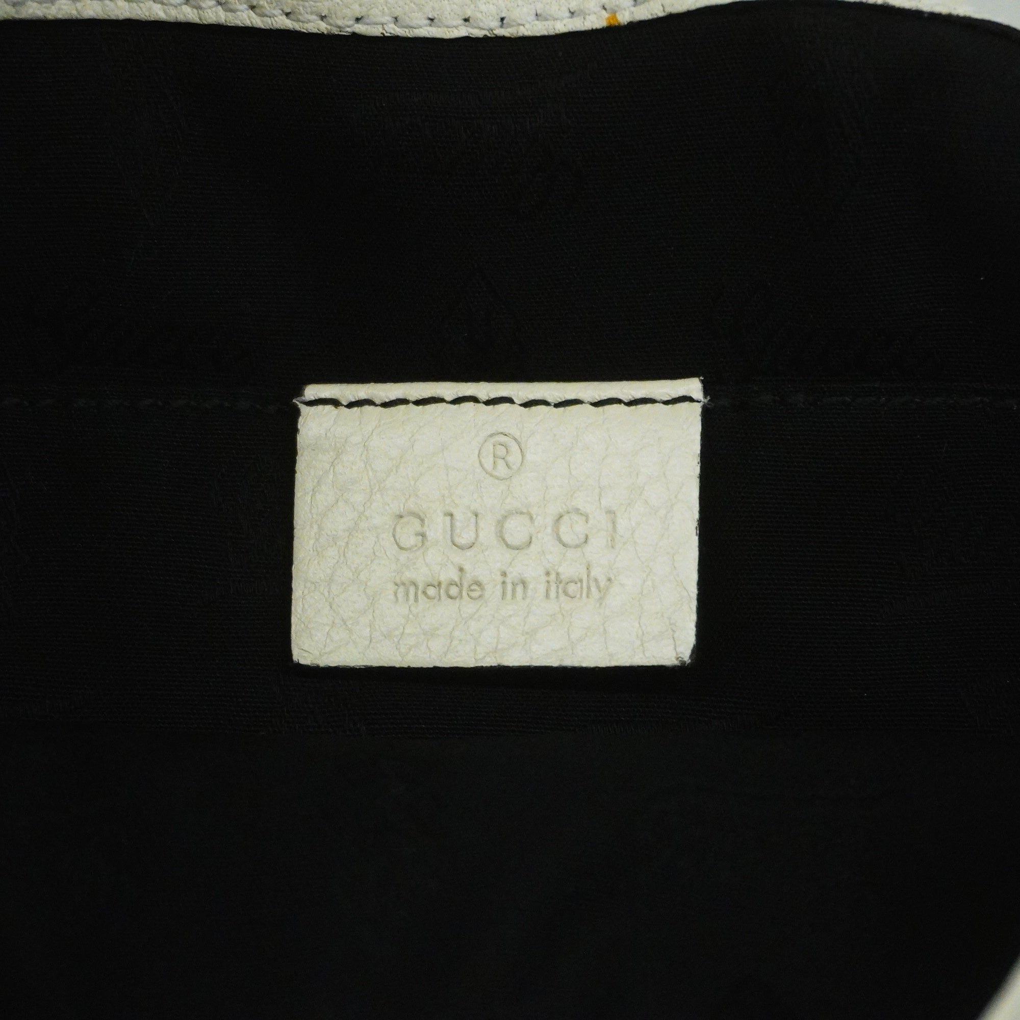 Gucci  Bamboo 235320 Women's Leather Shoulder Bag Ivory