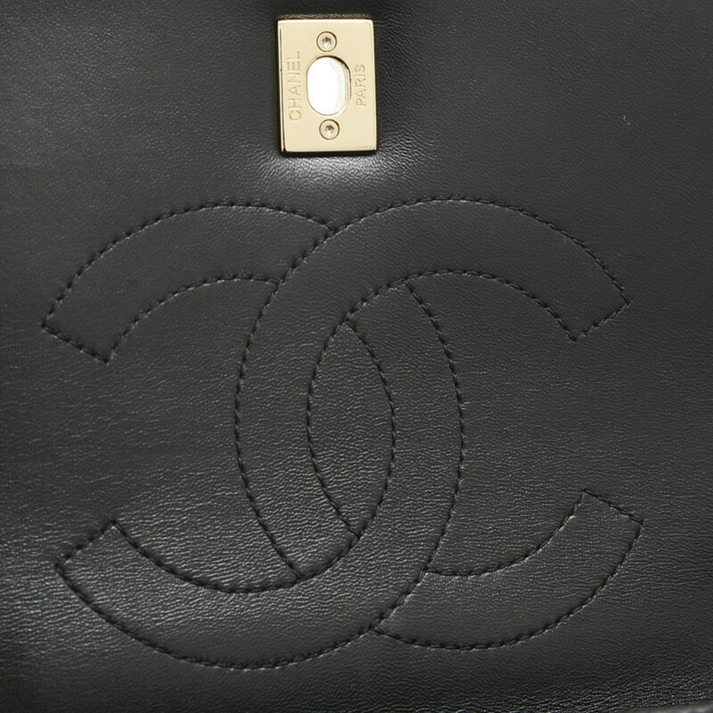 CHANEL Top Handle 2Way Chain Shoulder V Stitch Lambskin Black A69923