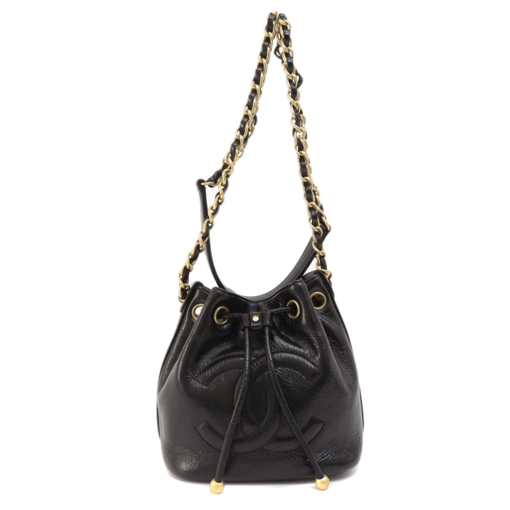 CHANEL Chain Shoulder Coco Mark Bag Calf Women's