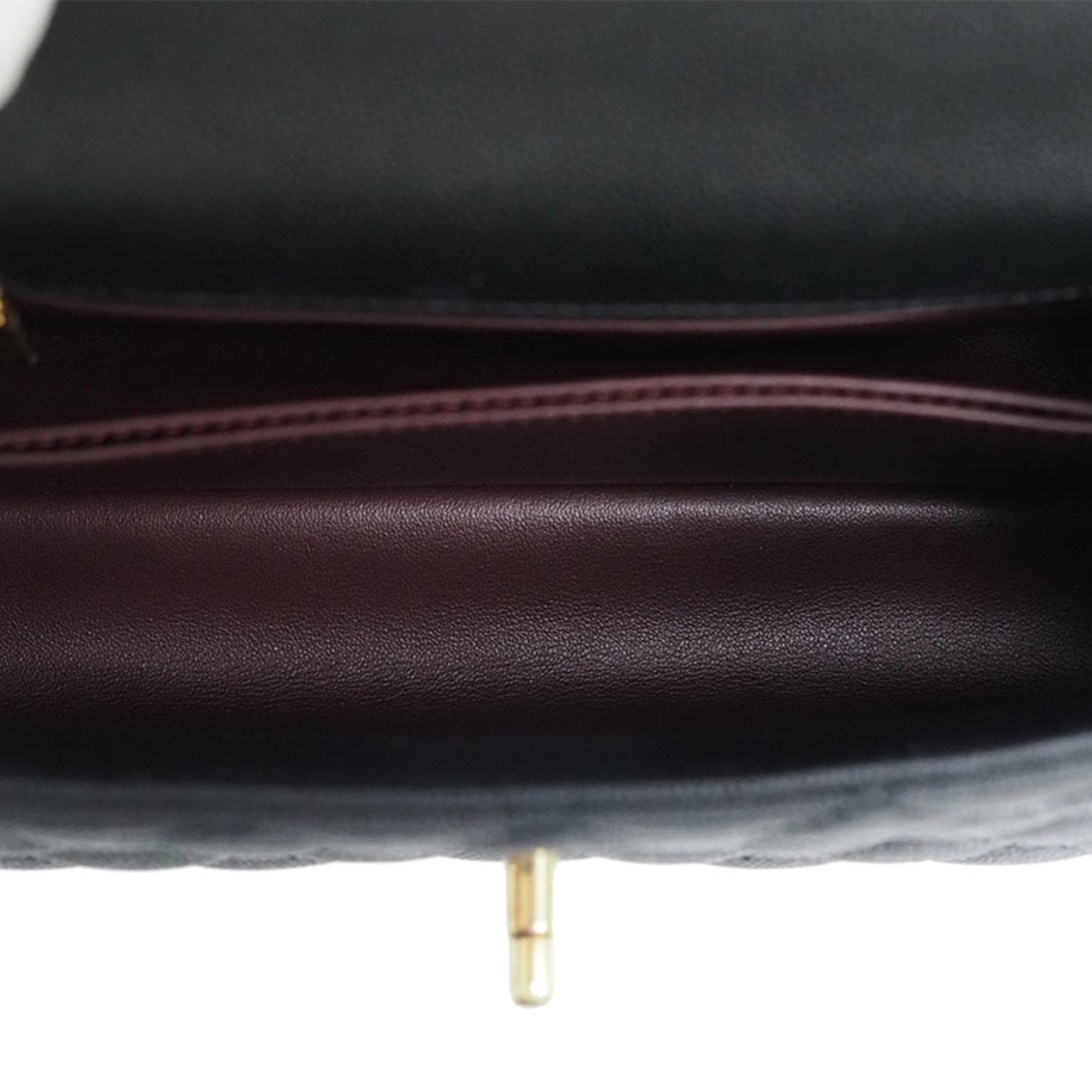 CHANEL Coco Handle Handbag Black A92990 Caviar Skin Women's
