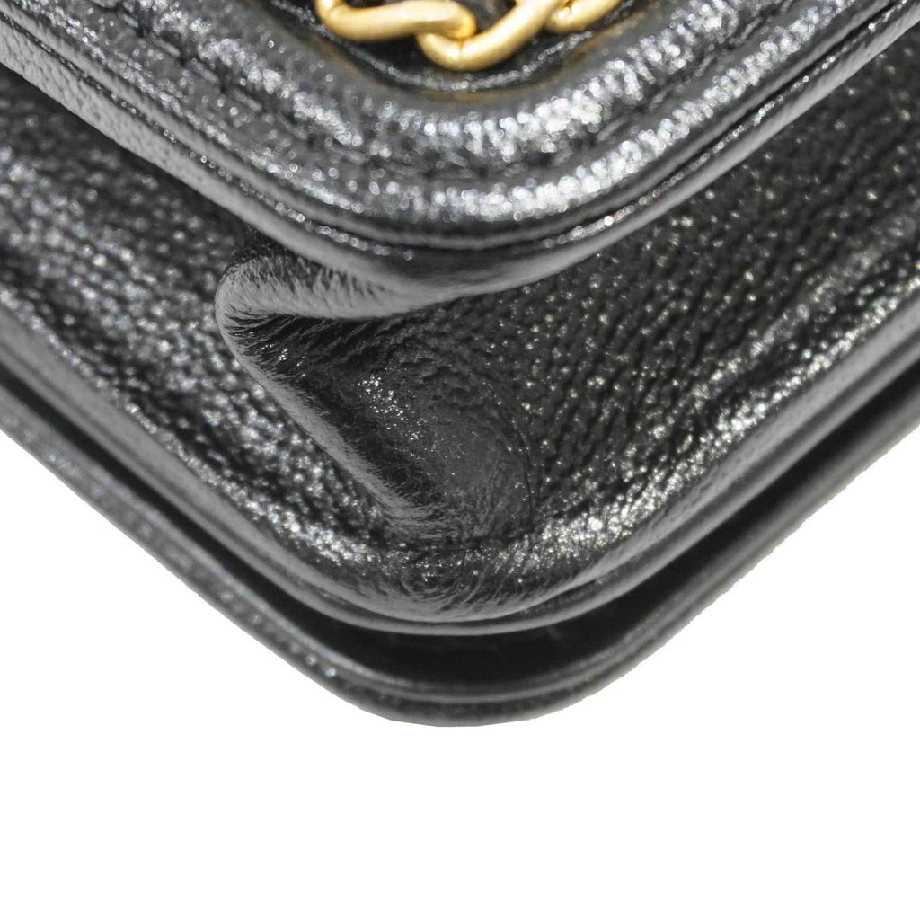CHANEL [] 19 Chain Shoulder Bag Black/G Metal Fittings Caviar Skin Women's Men's