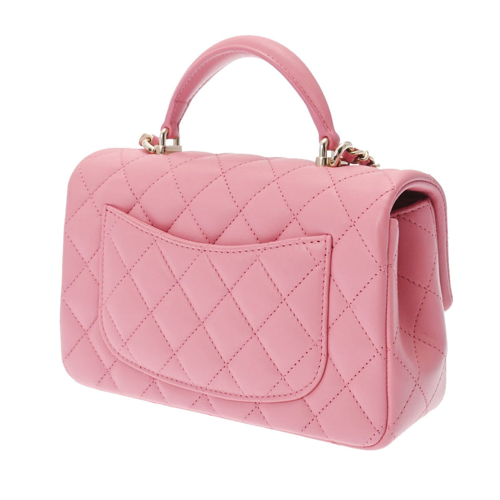 CHANEL Chain Shoulder Pink Champagne AS2431 Women's Lambskin Bag