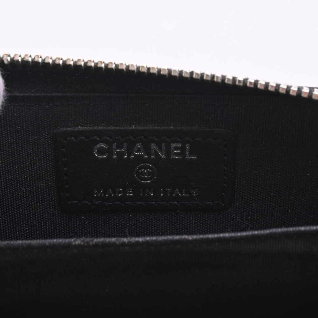 Chanel Leather Coco Mark Coin Case Black
