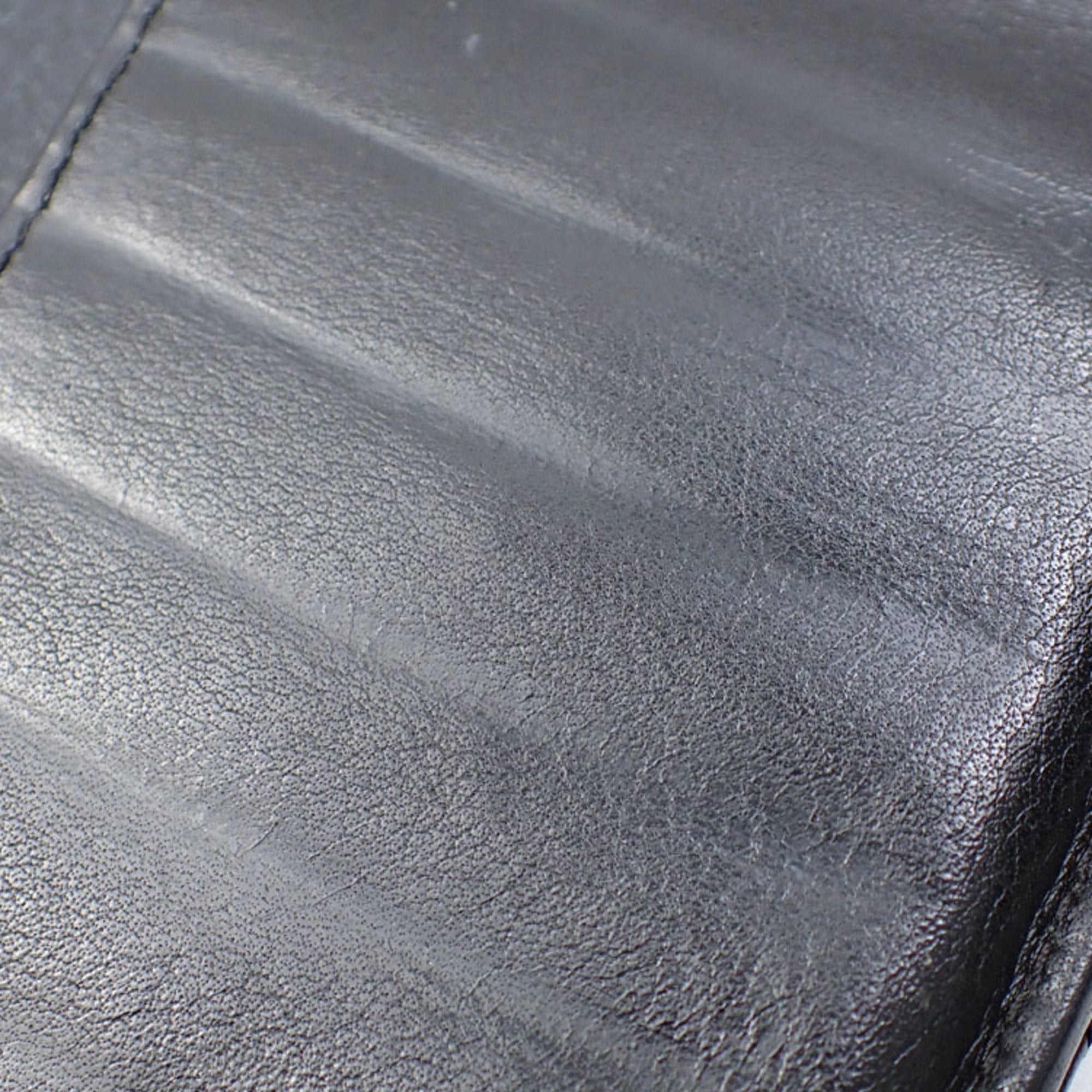 CHANEL Bifold Long Wallet V Stitch Women's Black Lambskin A31509 Coco Mark Leather