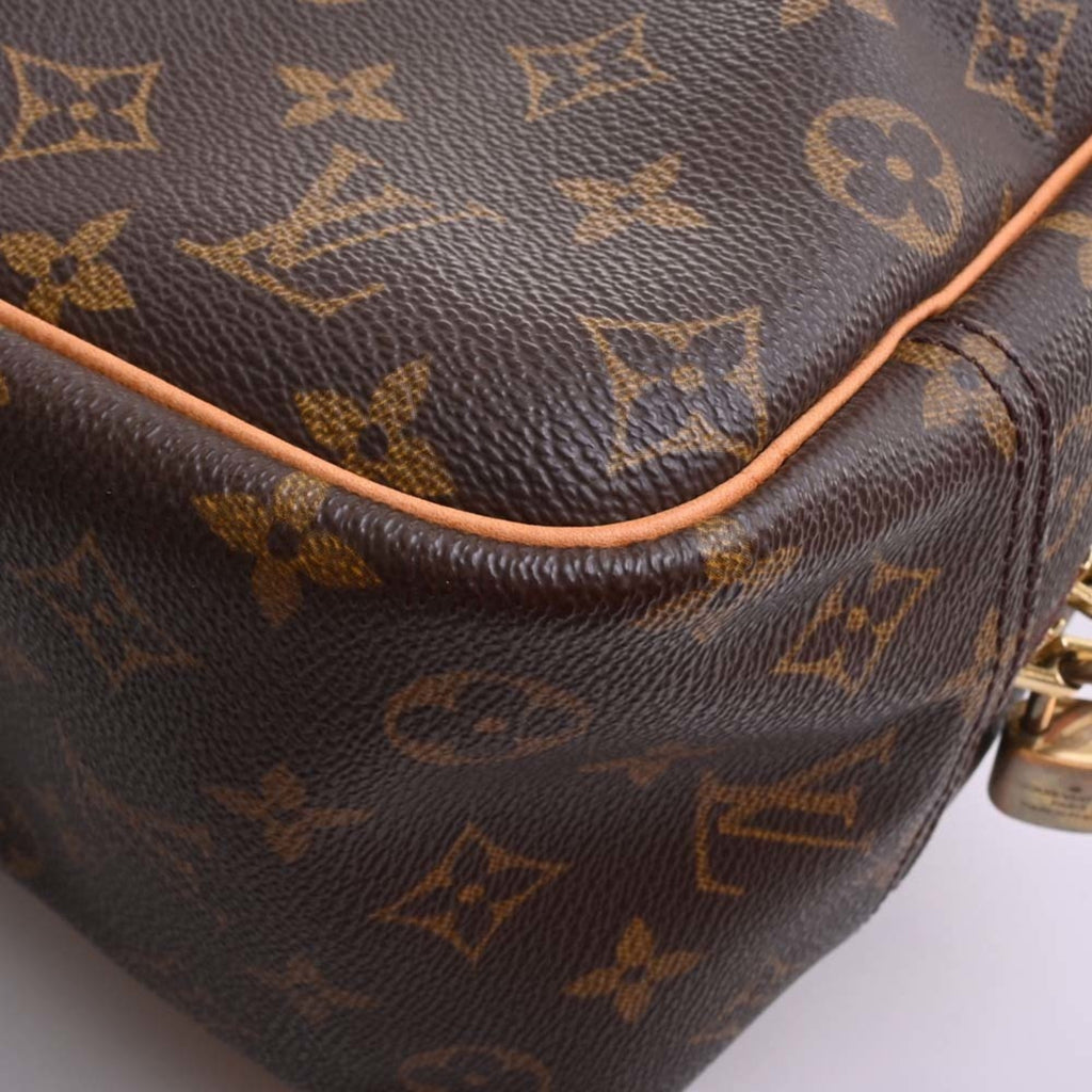 LOUIS VUITTON Monogram Deauville Handbag Mini Boston Bag M47270 Brown Women's