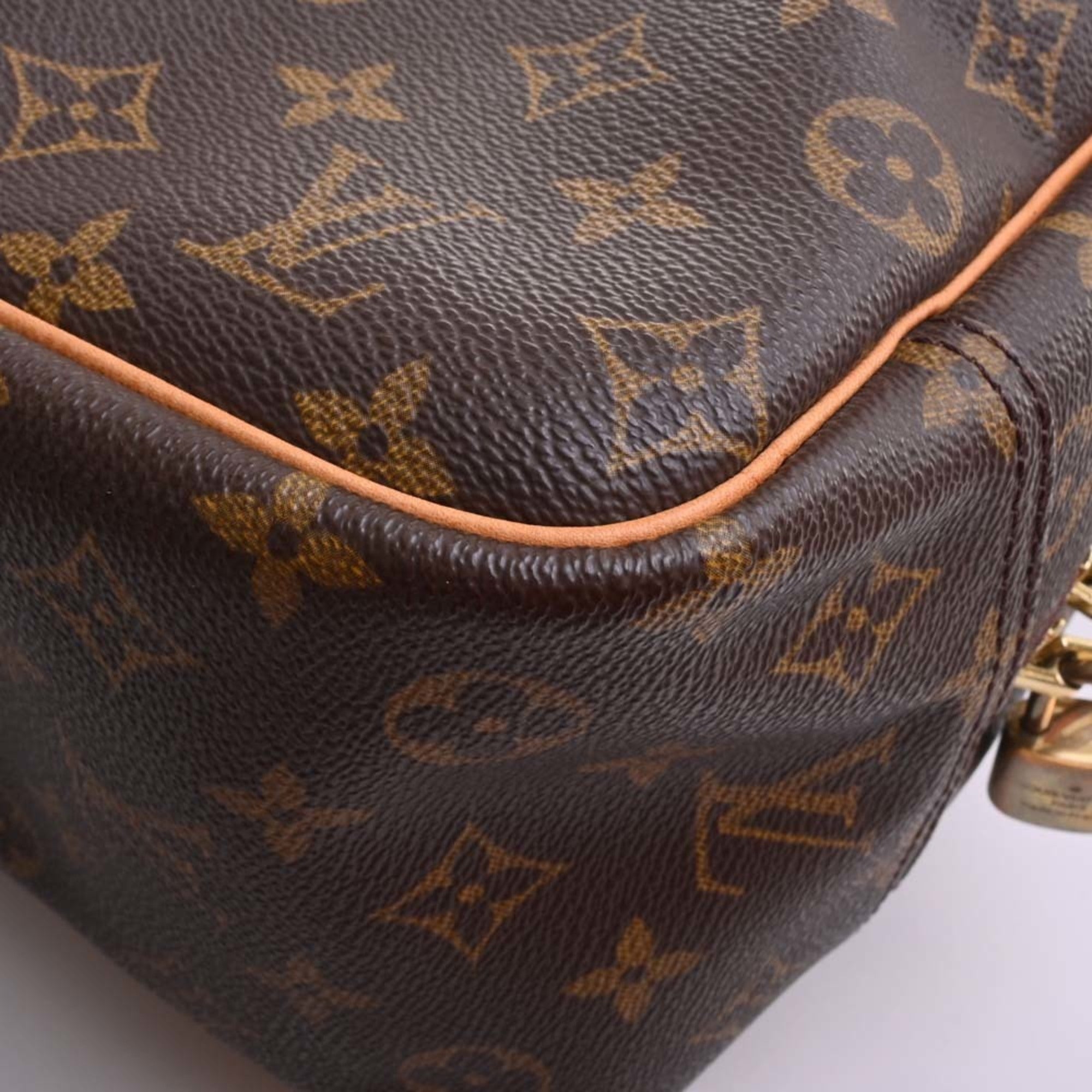 LOUIS VUITTON Monogram Deauville Handbag Mini Boston Bag M47270 Brown Women's