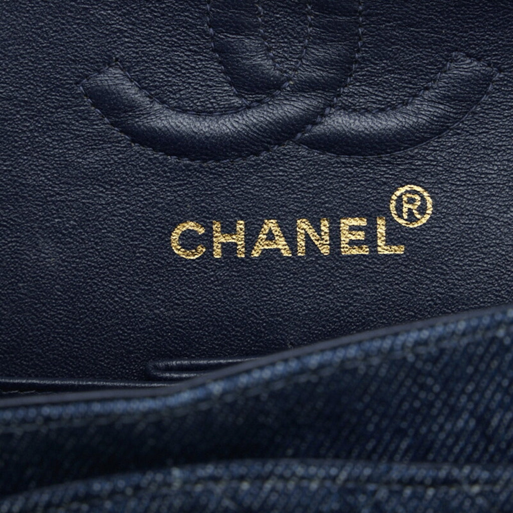 CHANEL matelasse 23 double flap chain shoulder bag blue ladies